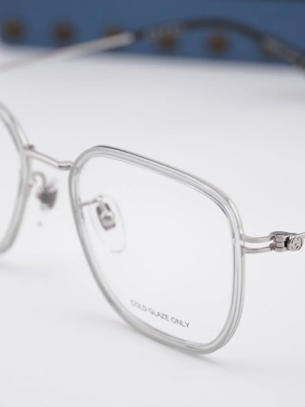 Gucci GG1852OA 004 Square Eyeglasses 53mm - Grey / Silver